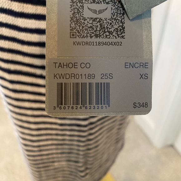 Zadig & Voltaire Tahoe Striped Knit Dress NWT Navy and Cream Striped XS - Picture 7 of 10